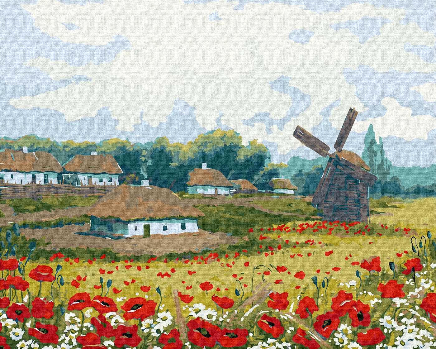 Set de pictură pe numere Ideyka - Fermă vară, 40 х 50 cm