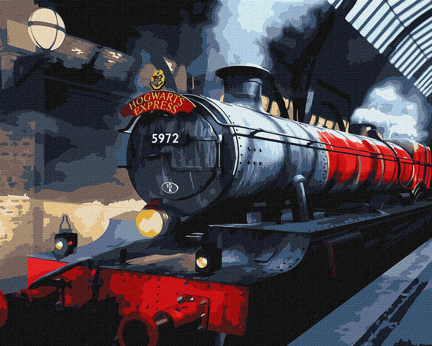 Set pentru desen după numere Ideyka Harry Potter - Hogwarts Express, 40 x 50 cm
