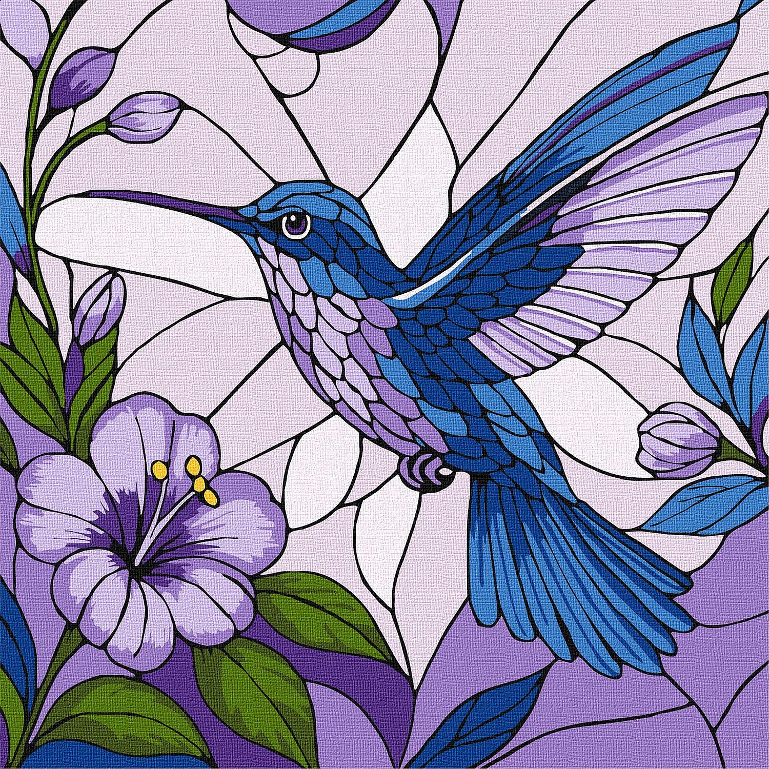 Set pentru pictură după numere Ideyka - Colibri, 30 x 30 cm