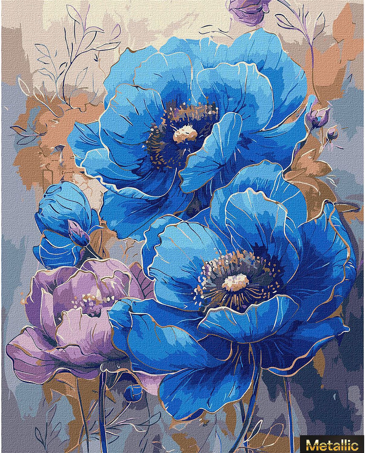 Set pentru pictură după numere Ideyka Metallic - Simfonie colorată, 40 x 50 cm