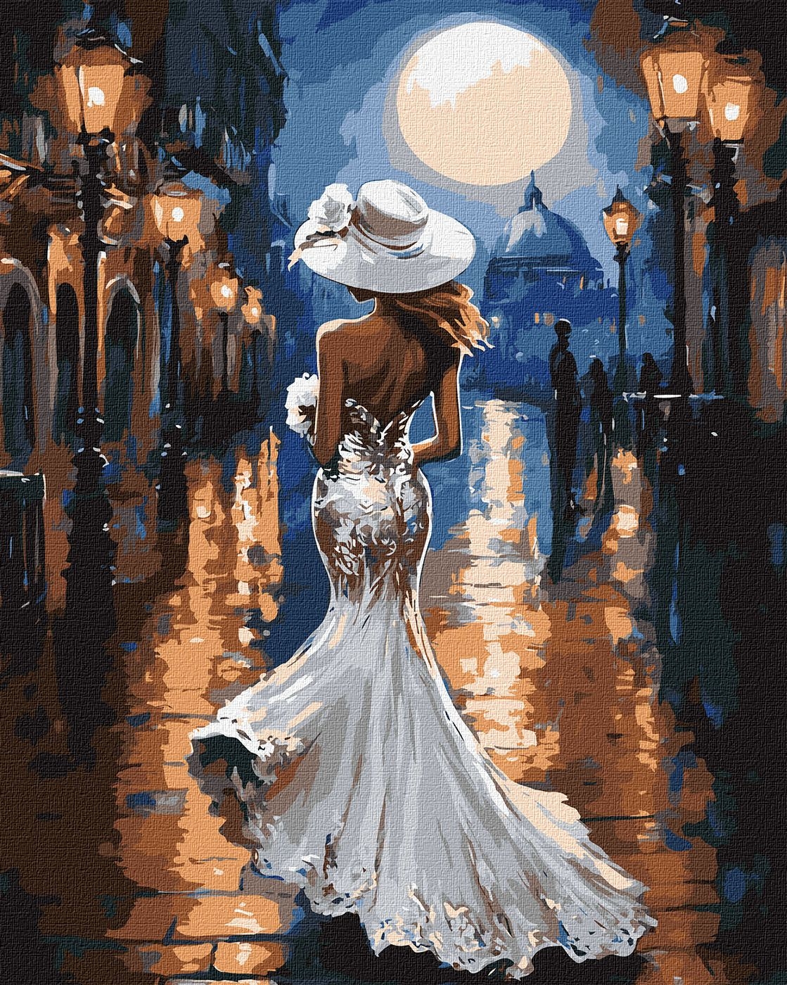 Set de pictură după numere Ideyka - Eleganță nocturnă, 40 x 50 cm