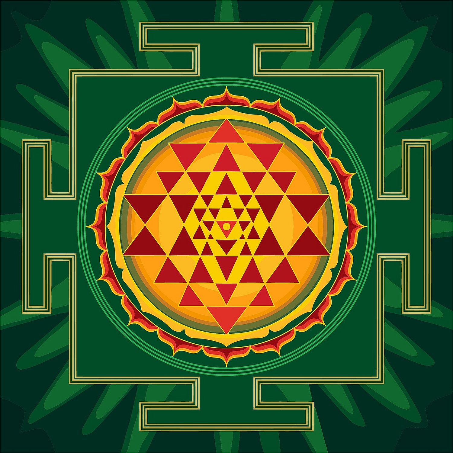 Set pentru pictură după numere Ideyka - Shri Yantra, 40 x 40 cm