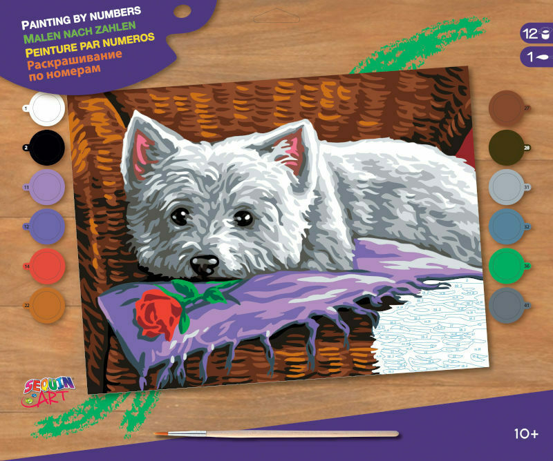 Kit de colorat după număr  KSG Crafts - Romeo câinele