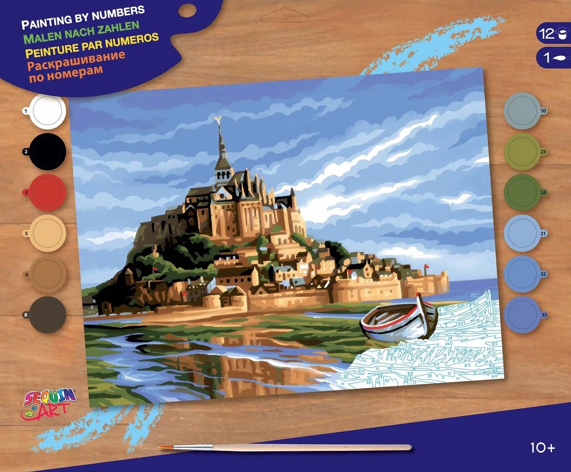 Kit de colorat după număr  KSG Crafts - Mont Saint Michel, Franța
