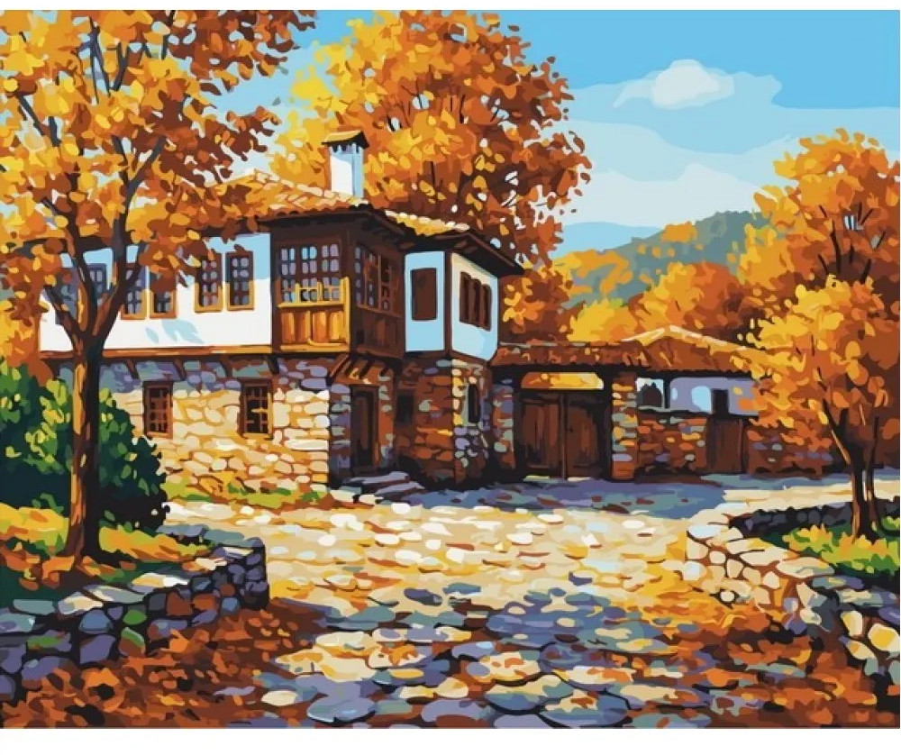 Kit de pictură după numere MagicArt - Toamna bulgărească (drepturi de autor), 40 x 50 cm