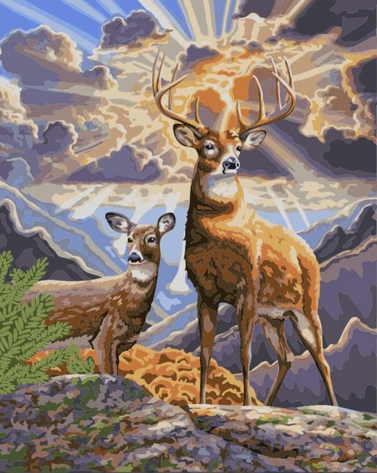 Set de pictură pe numere MagicArt - Cerb mândru