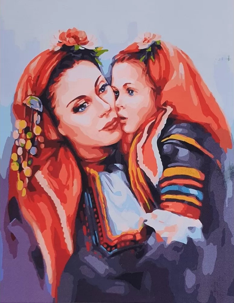 Set de pictură pe numere MagicArt - Iubirea mamei (bazat pe originalul Miglenei Kirilova)