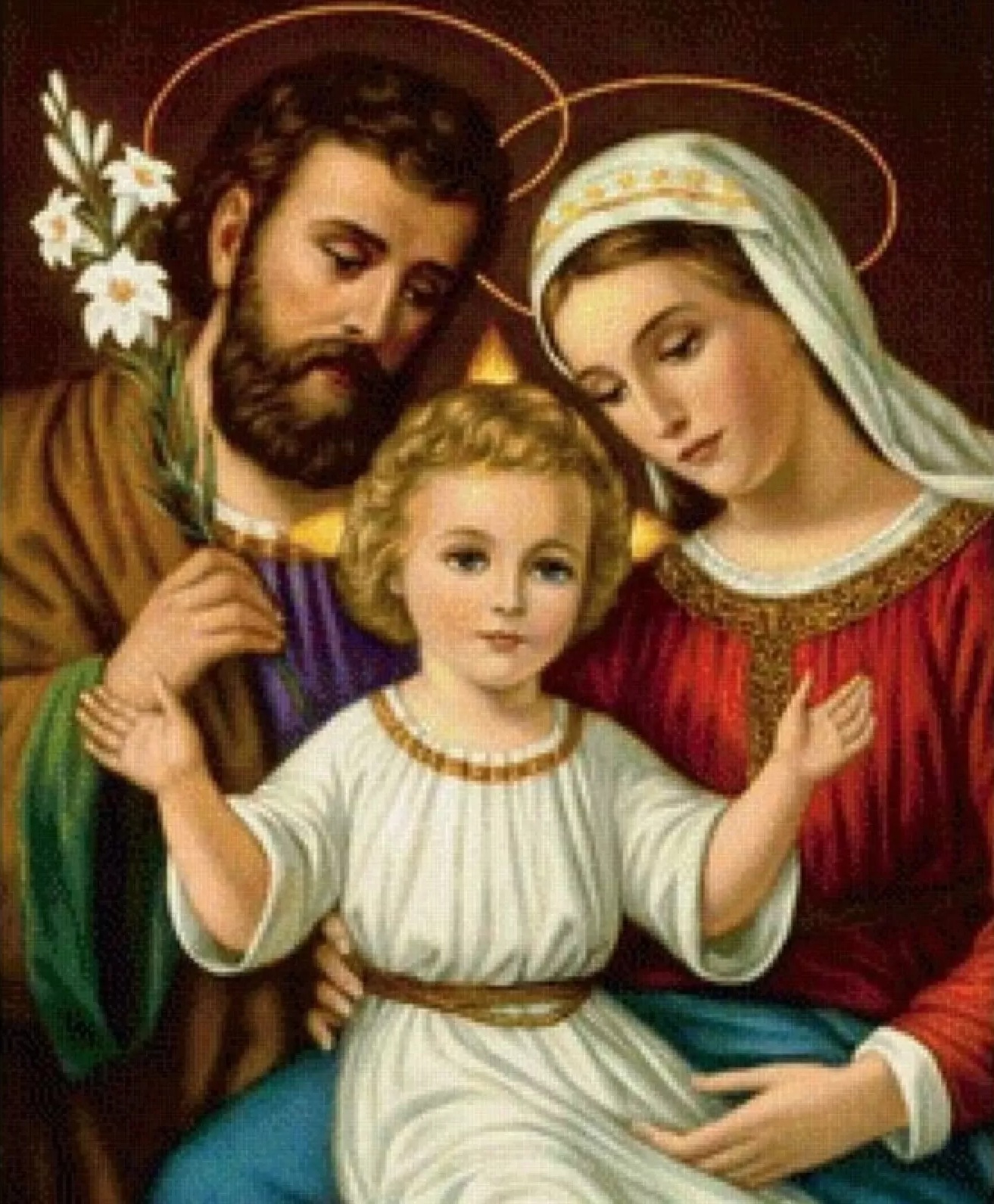 Set de pictat după numere MagicArt - Sfânta Familie