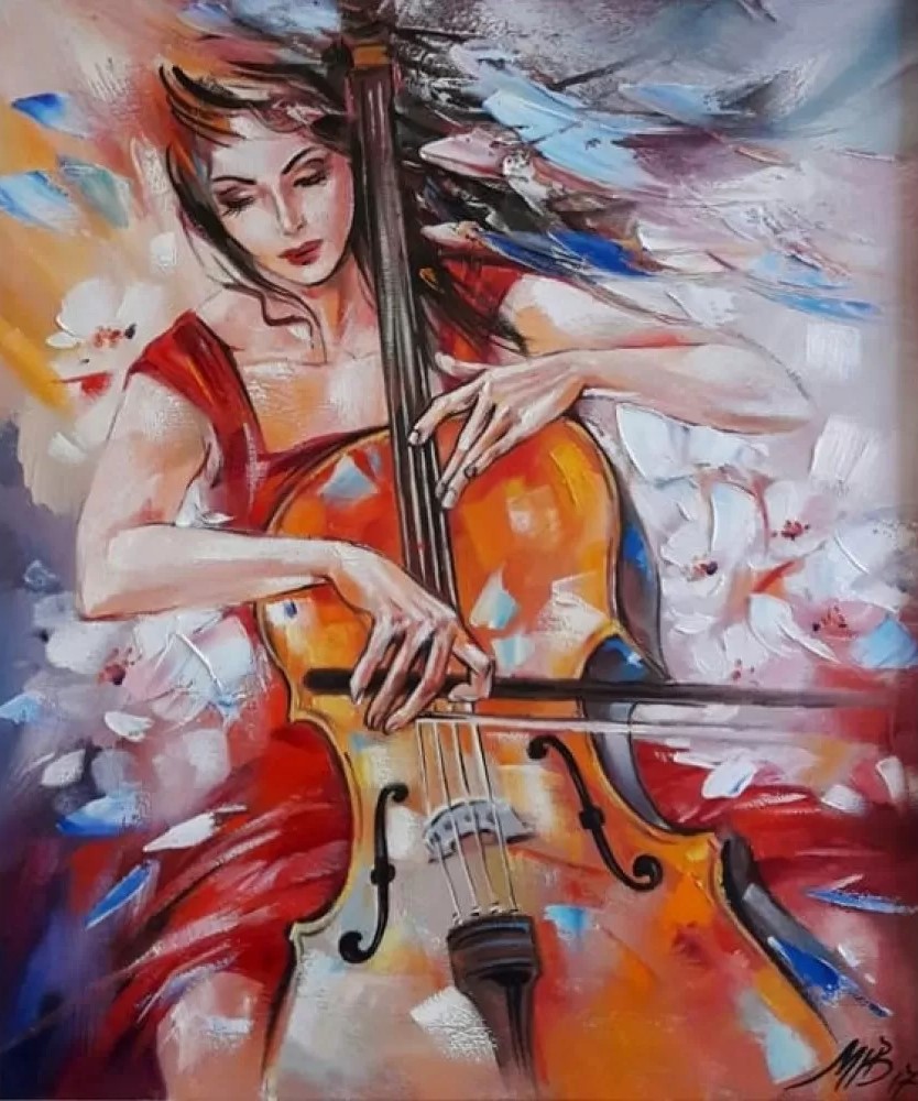 Kit de vopsea după număr  MagicArt - Viața este muzică.(bazat pe originalul de Miglena Kirilova)
