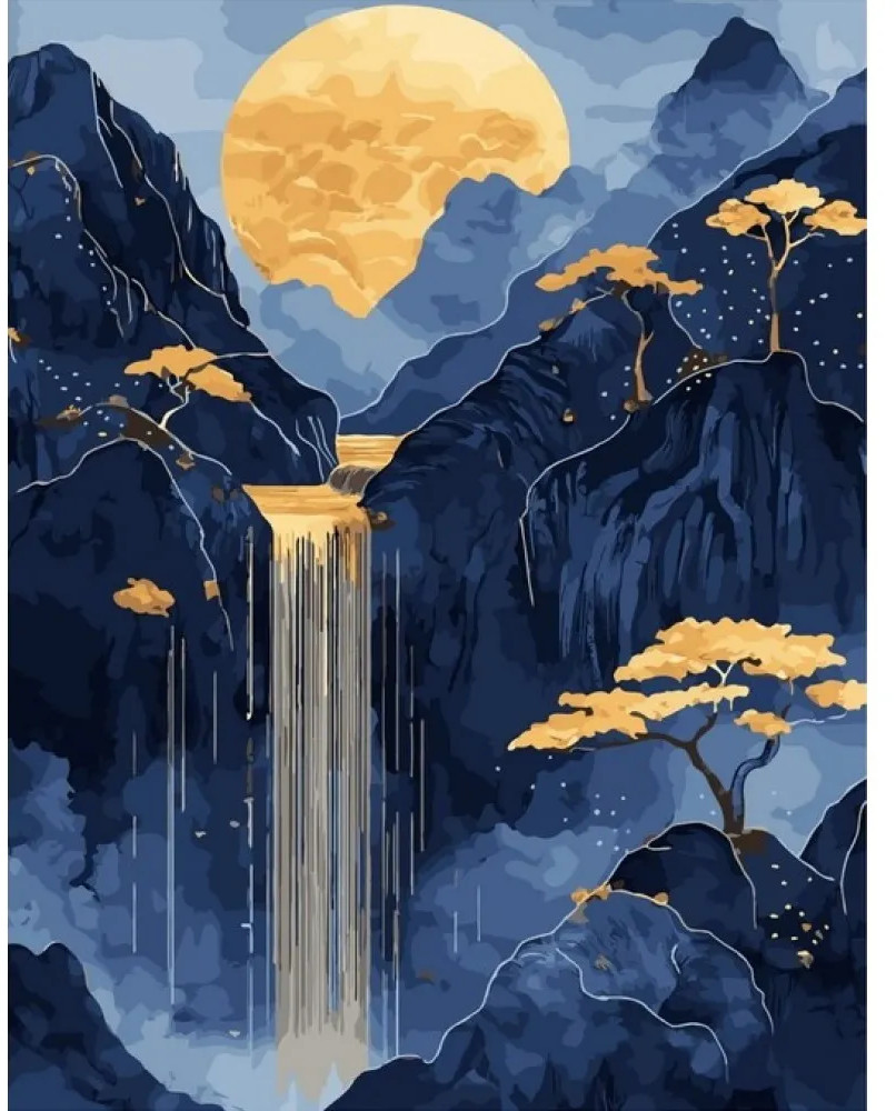 Kit de pictură după numere MagicArt - Valea Zen de Aur, 40 x 50 cm