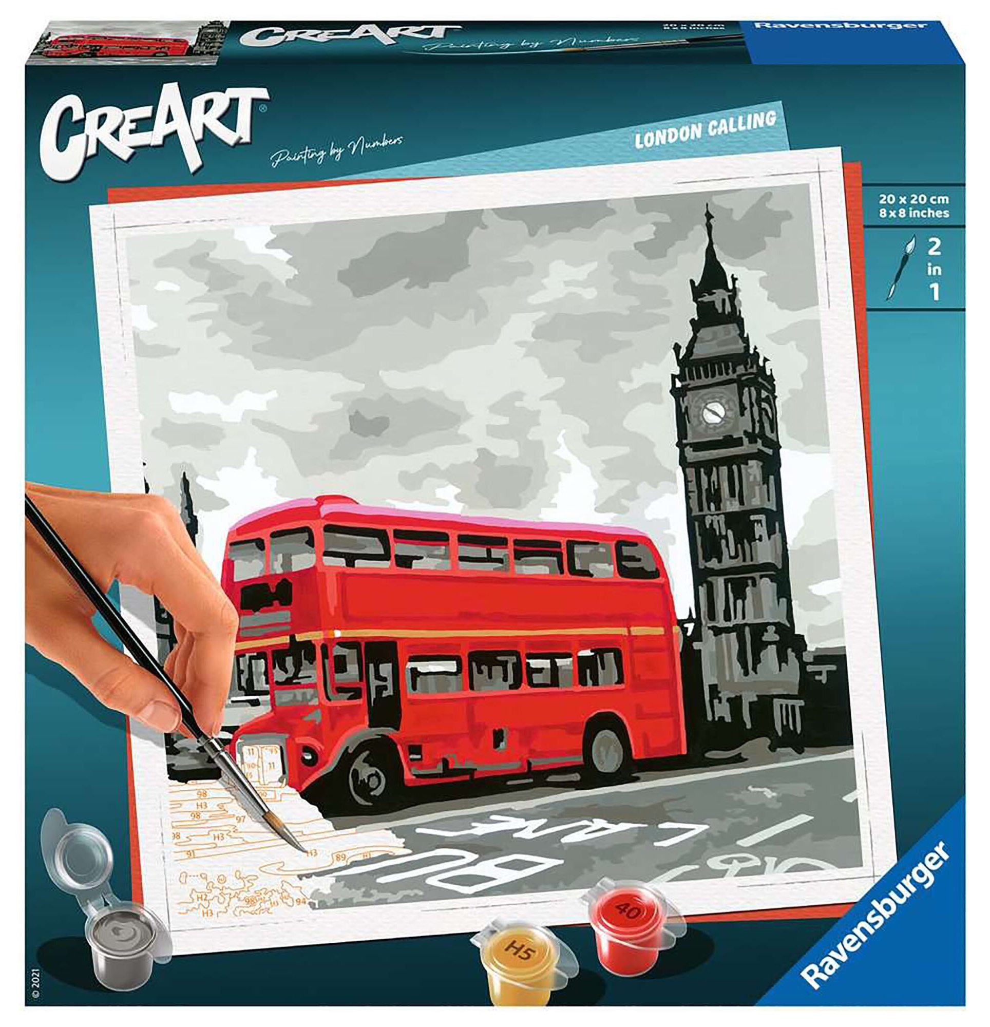 Set de pictură pe numere  Ravensburger CreArt - Autobuz în Londra