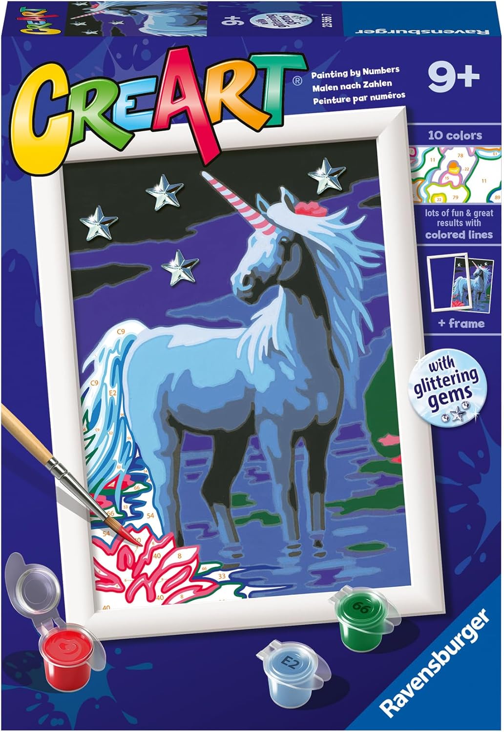 Set de pictură pe numere  Ravensburger CreArt - Unicorn și stele