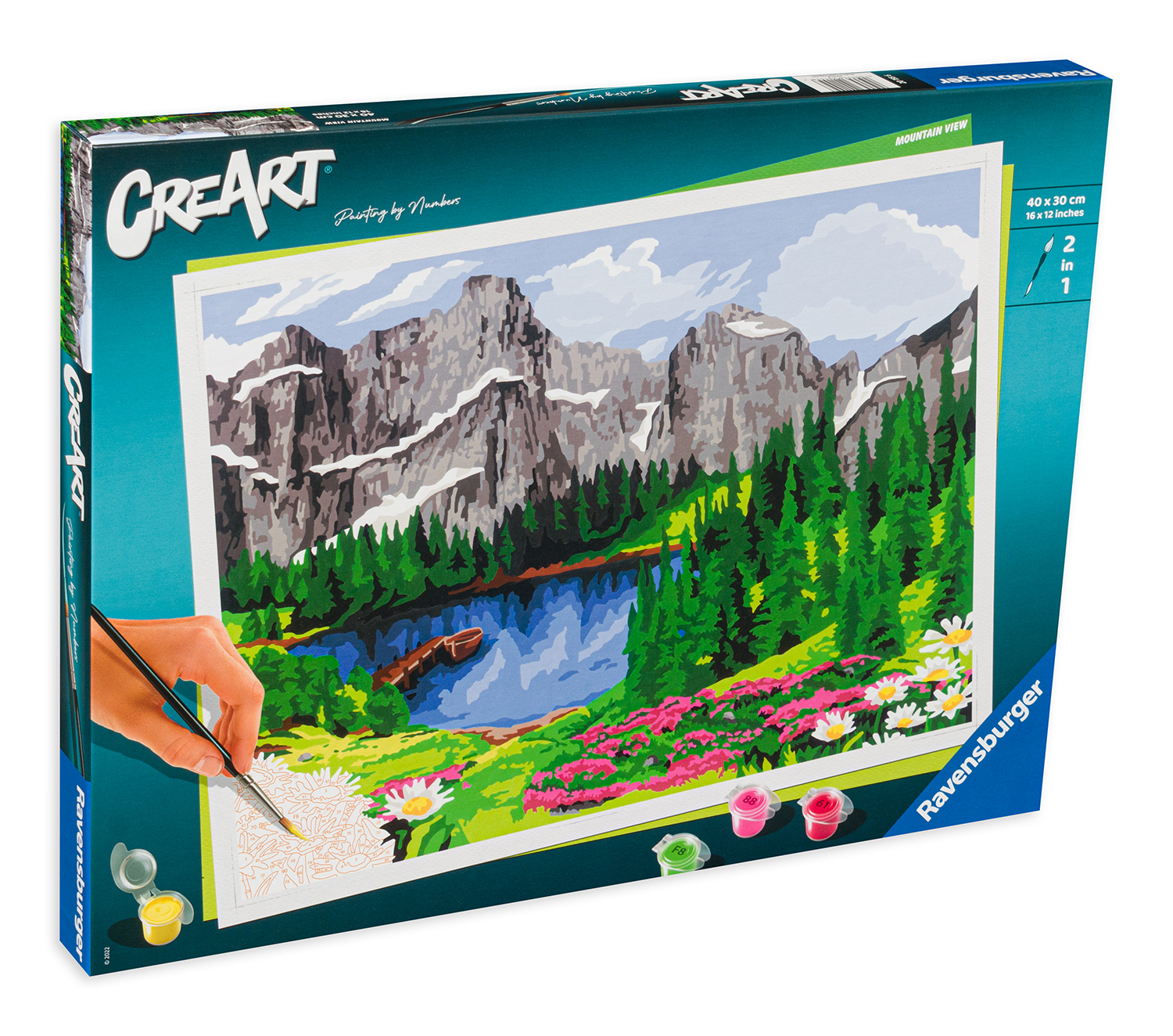 Set de pictură ravensburger creart - priveliște spre munte