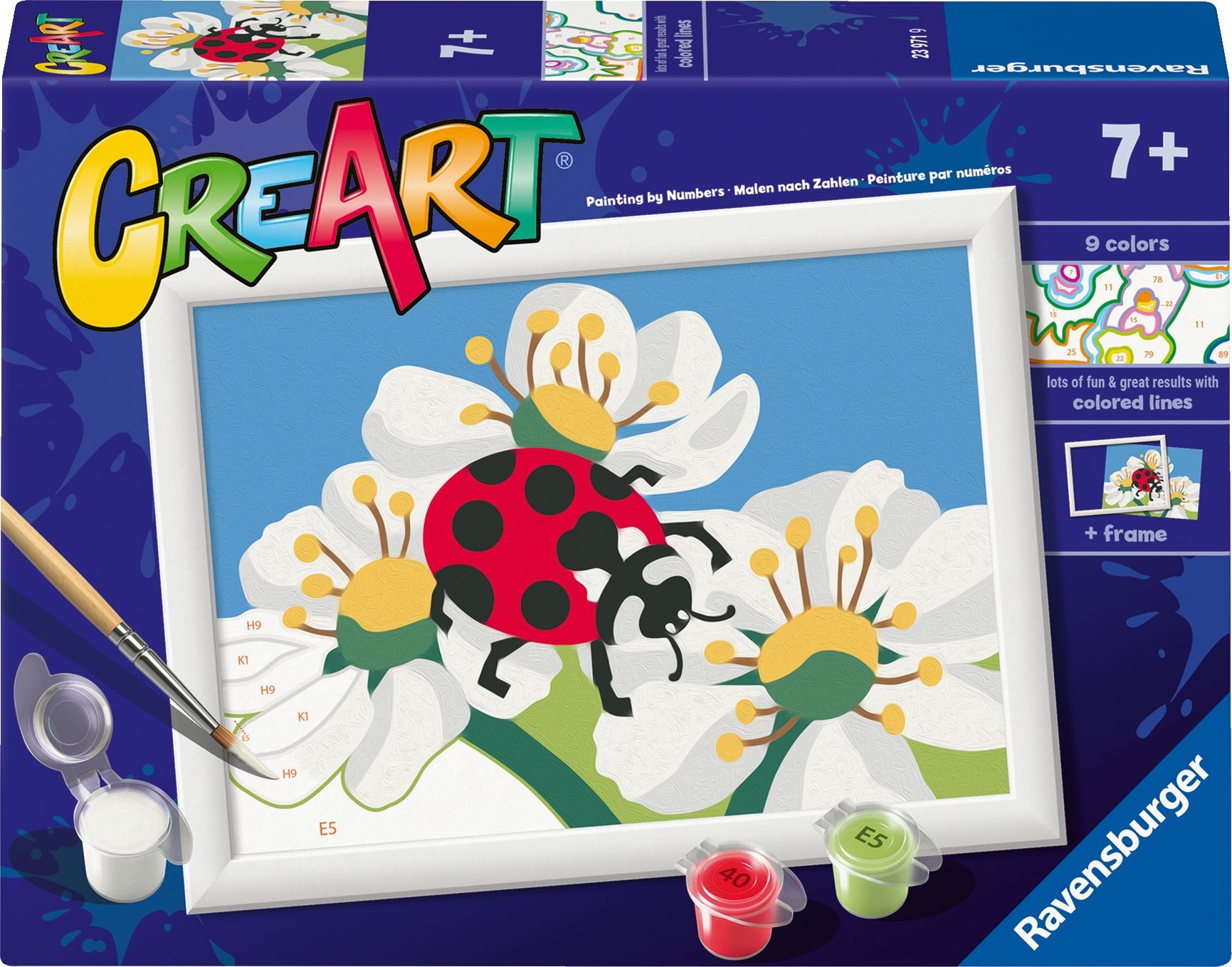 Set de pictură pe numere  Ravensburger CreArt - Buburuză și flori