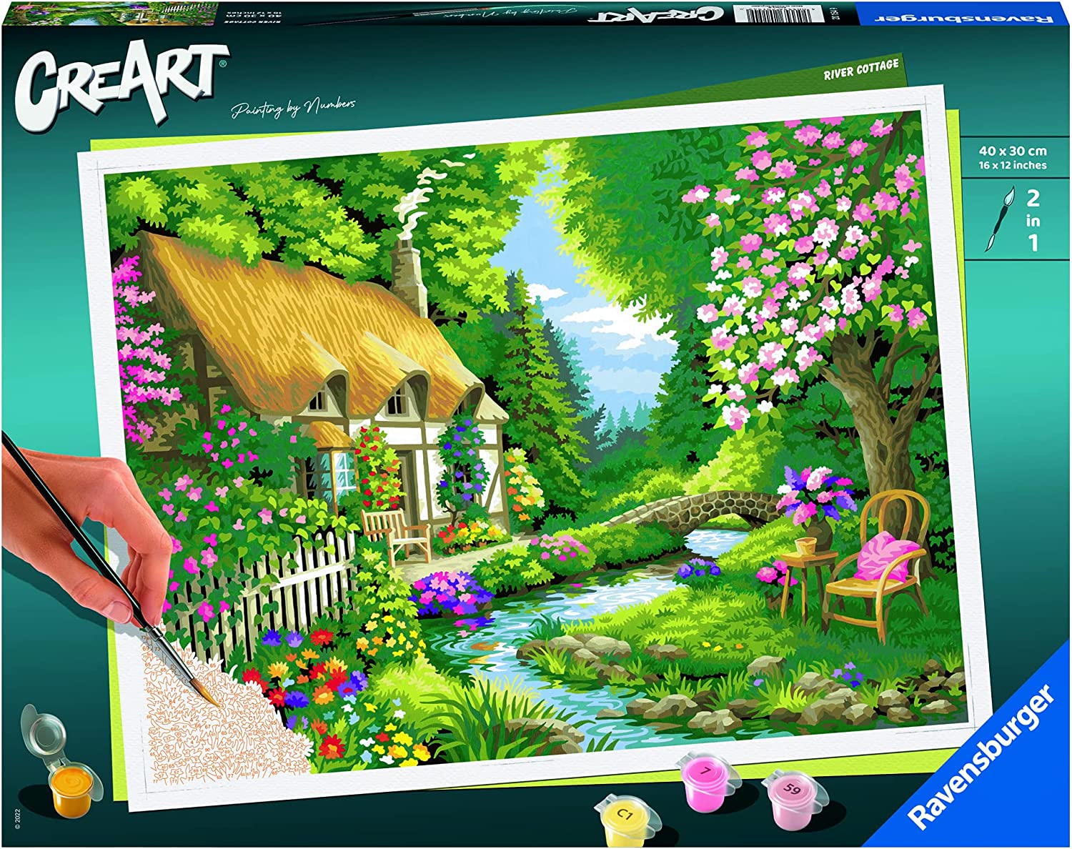 Set pictură după numere  Ravensburger CreArt - Casă pe râu