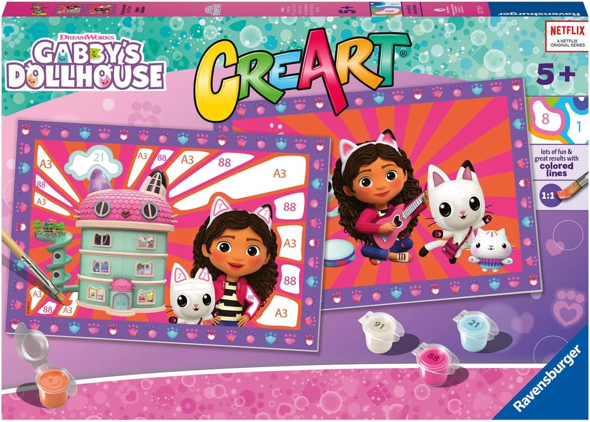 Kit de pictat după numere Ravensburger CreArt - Casa de păpuși a lui Gaby