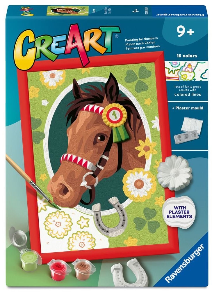 Set de pictat după numere Ravensburger CreArt -  Cal și flori