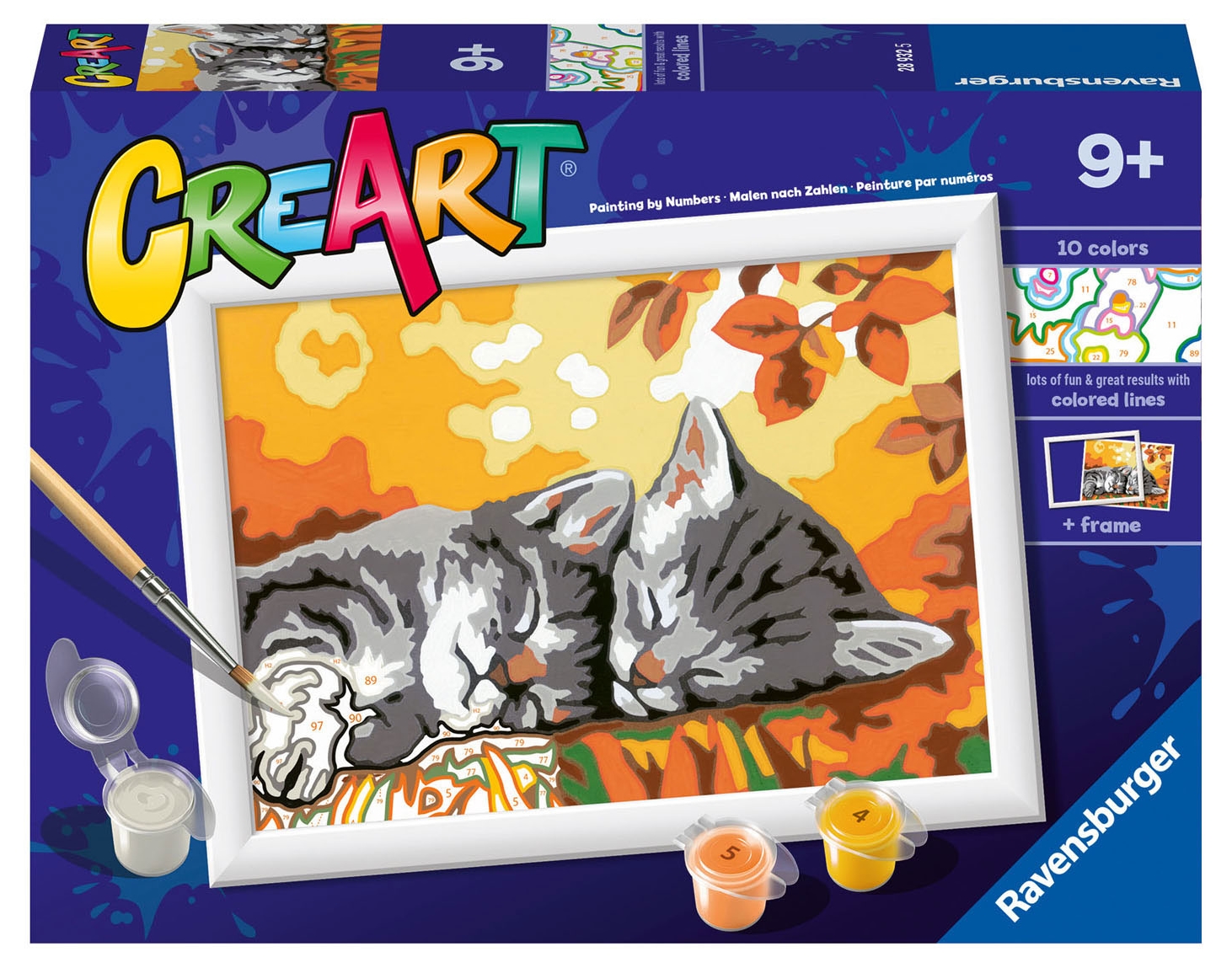 Set de pictură pe numere  Ravensburger CreArt - Pisicuțe în toamnă