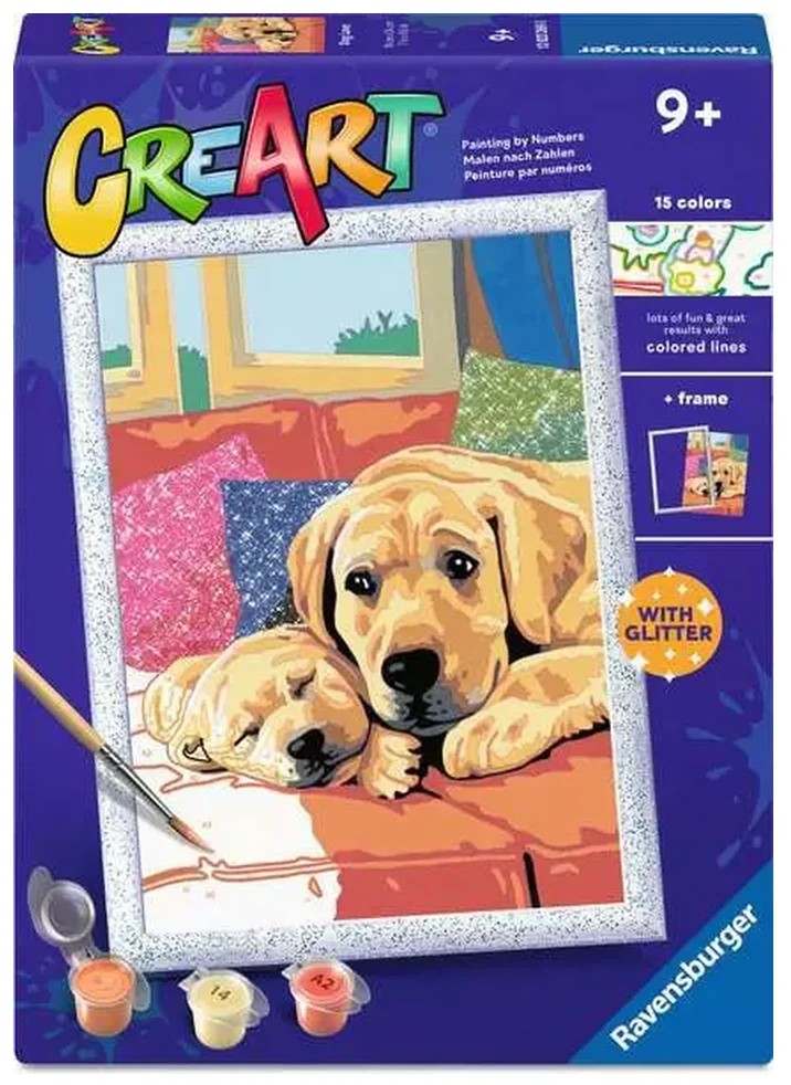 Set de pictură pe numere  Ravensburger CreArt -Dragoste pentru câini