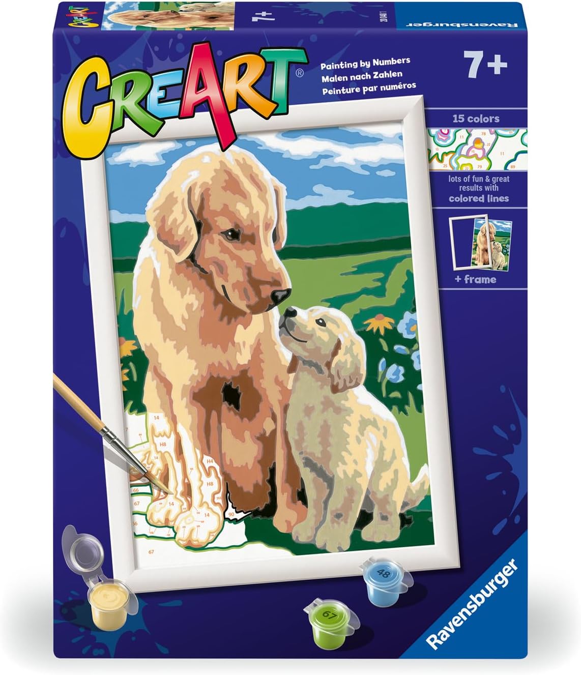 Set de pictură pe numere  Ravensburger CreArt - Câini pe câmp