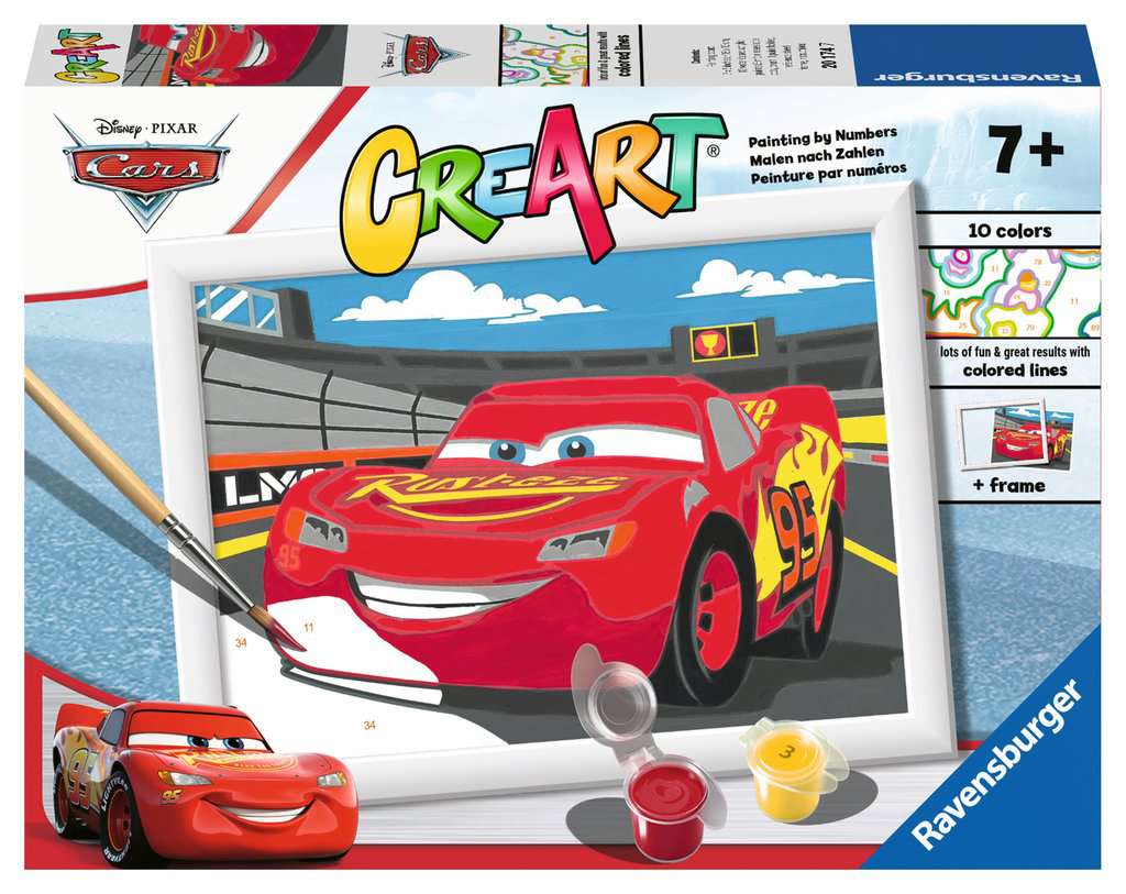 Set pictură după numere  Ravensburger CreArt - McQueen Fulgerul
