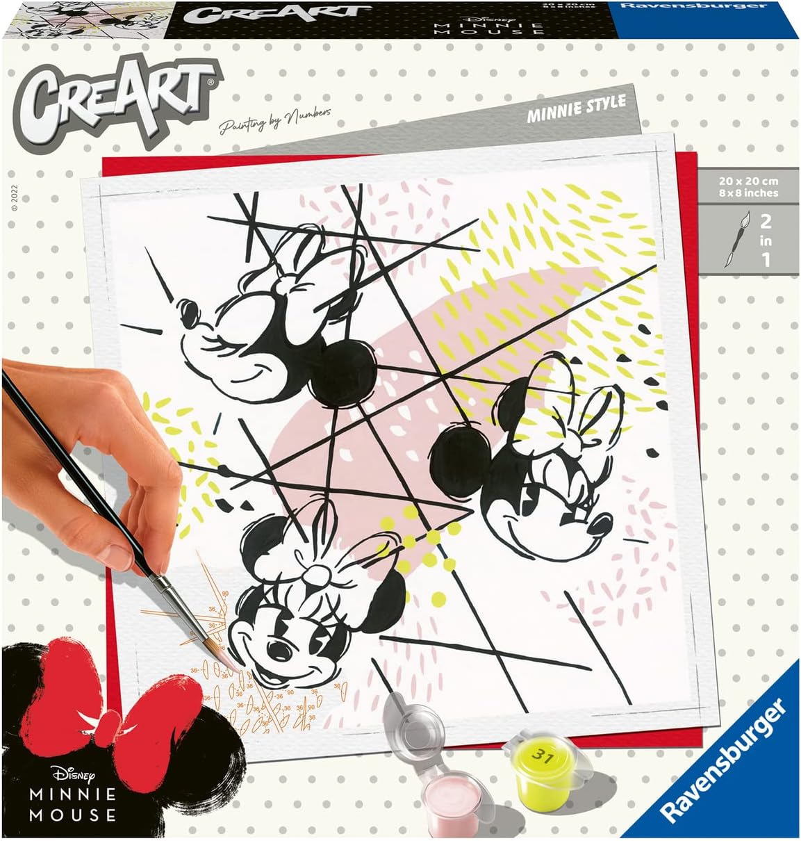 Set pictură după numere  Ravensburger CreArt - Minnie Mouse (varianta 2)