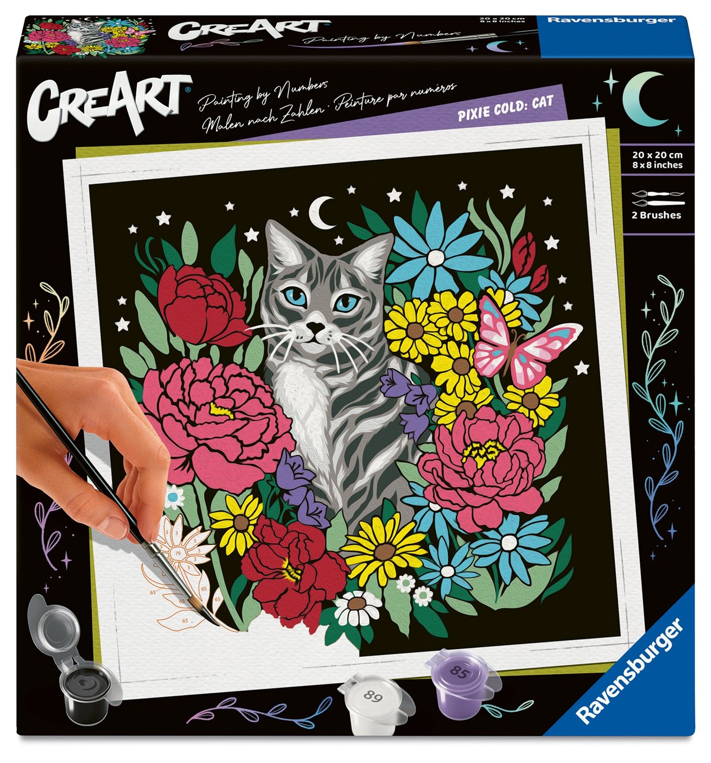 Set de pictură pe numere  Ravensburger CreArt - Pixie - pisică mistică