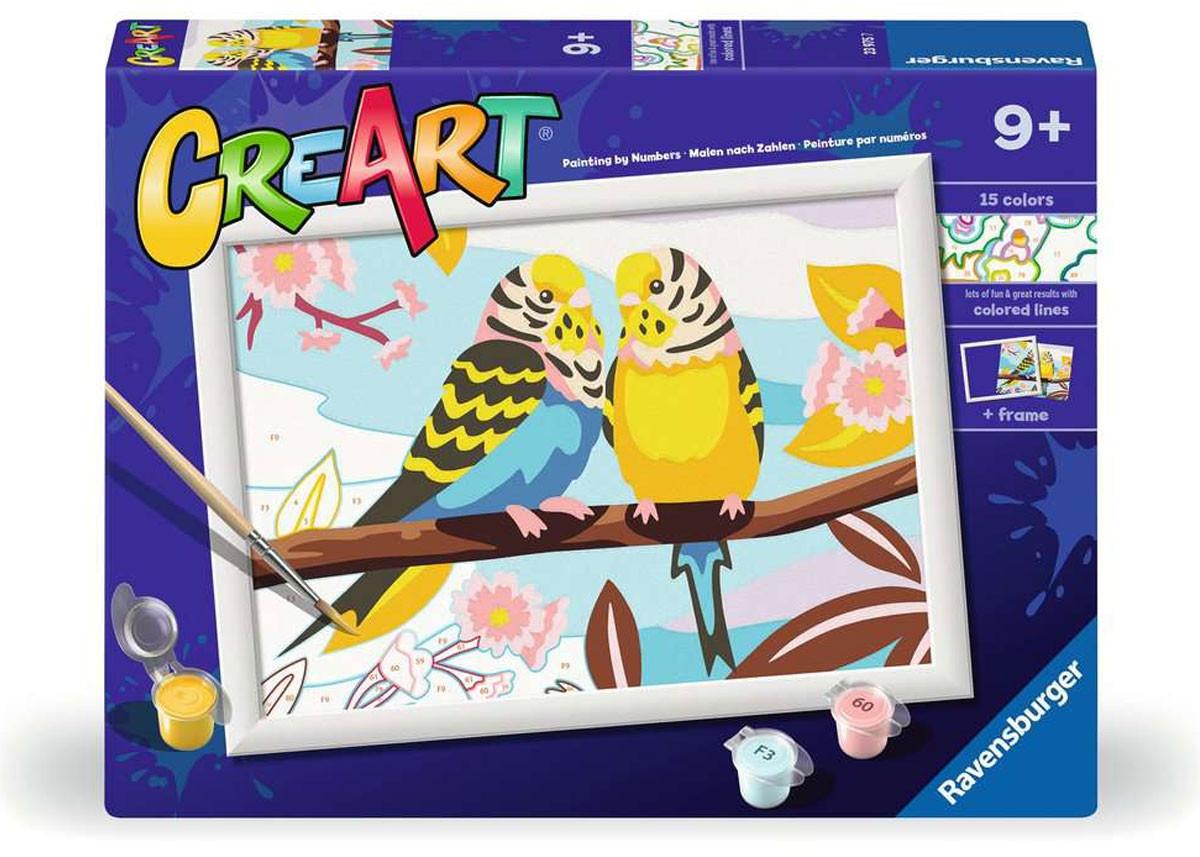 Set de pictură pe numere  Ravensburger CreArt - Papagali frumoși