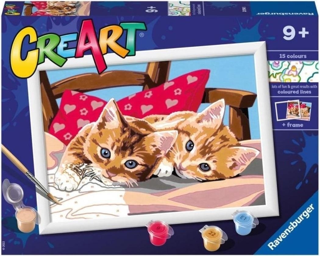 Set de pictură pe numere  Ravensburger CreArt - Pisicuțe roșii