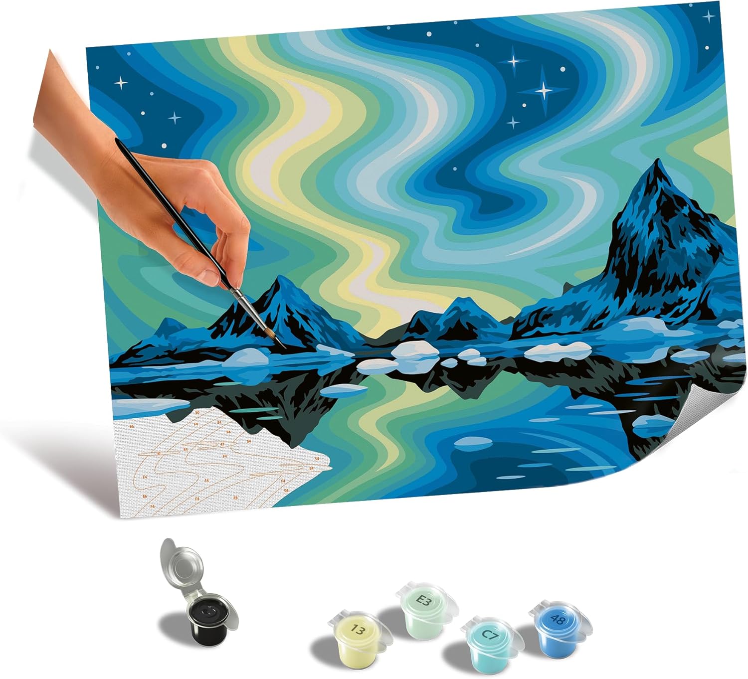 Set de pictură cu numere Ravensburger CreArt - Aurora nordică