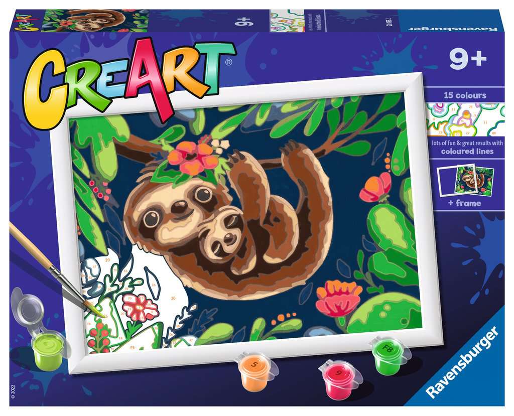 Set de pictură pe numere Ravensburger CreArt - Leneși drăguți