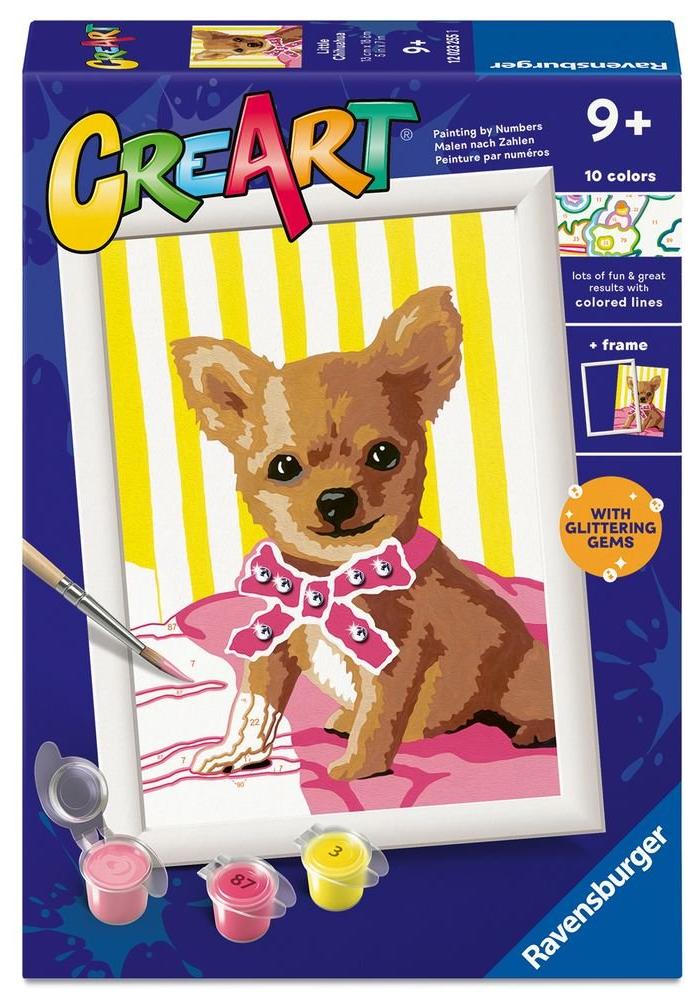 Set de pictură pe numere  Ravensburger CreArt - Chihuahua drăguț