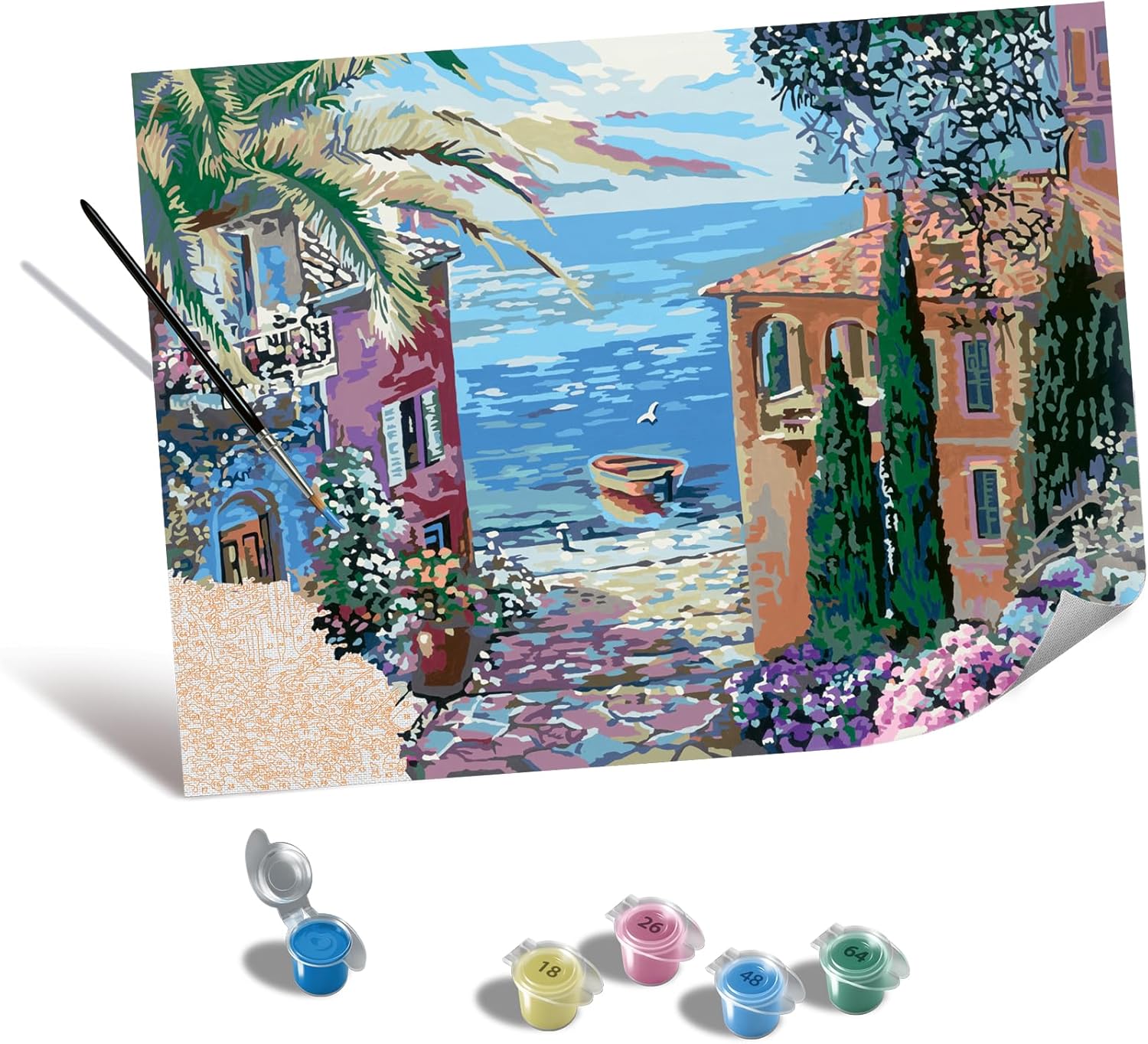 Set de pictură cu numere Ravensburger CreArt - Peisaj mediteranean
