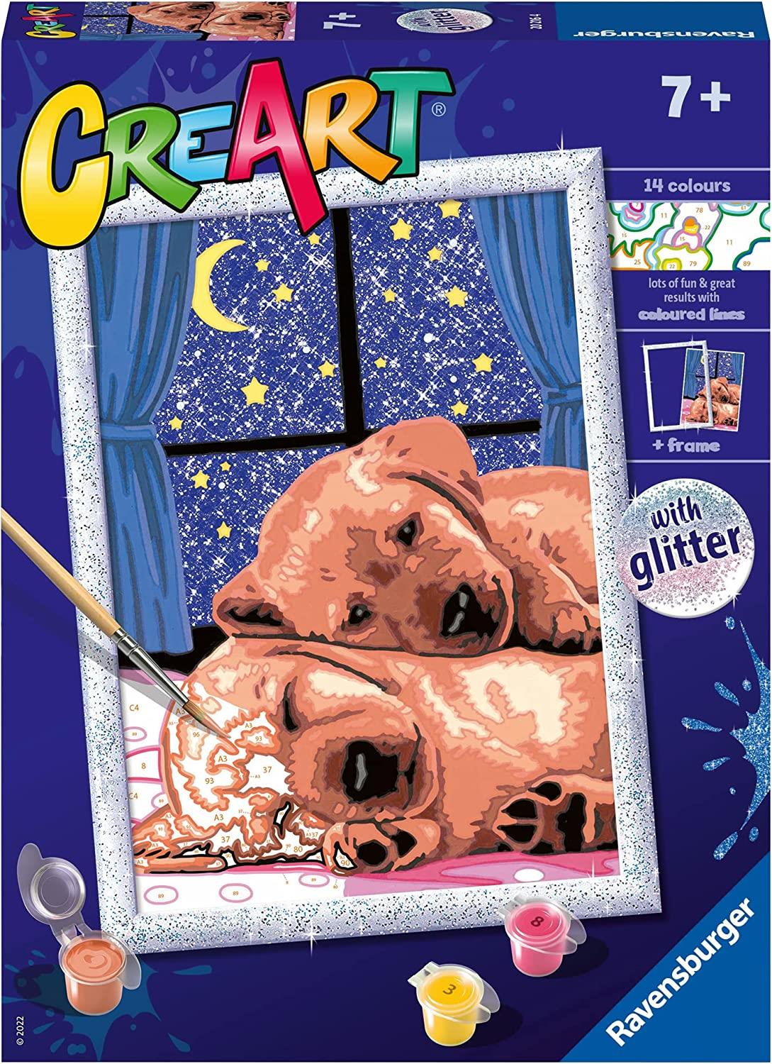 Set de pictat după numere Ravensburger CreArt - O îmbrățișare caldă în noapte