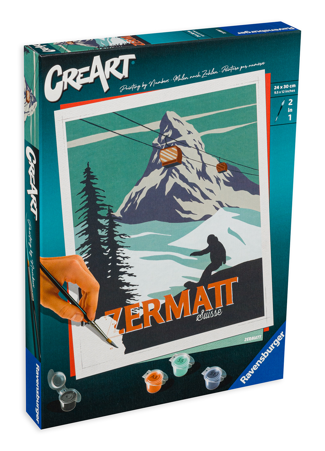 Set de pictură pe număr Ravensburger CreArt - Zermatt, Szwajcaria