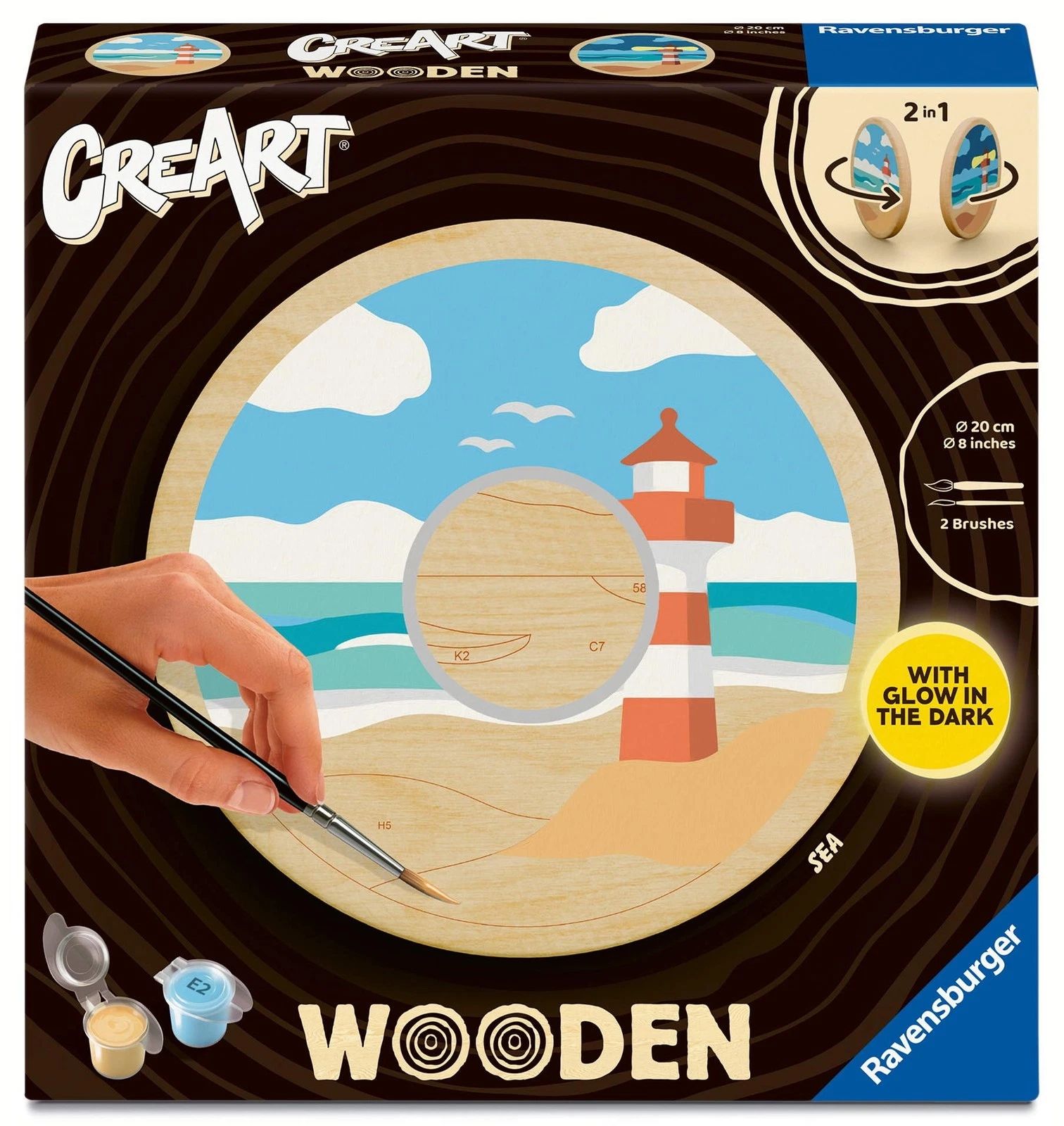 Set de pictat după numere Ravensburger CreArt Wooden - Peisaj marin