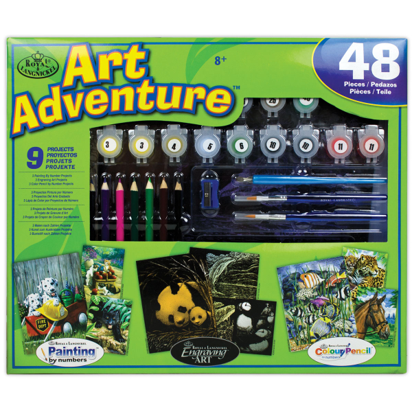 Set de pictură Royal - 48 piese, 9 tablouri, verde