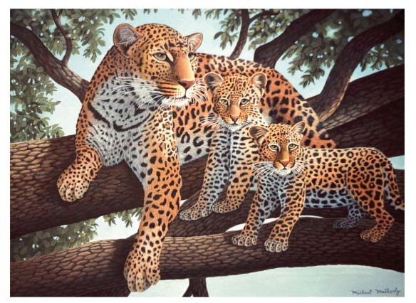 Set de pictură cu vopsele acrilice Royal - Leoparzi, 39 x 30 cm