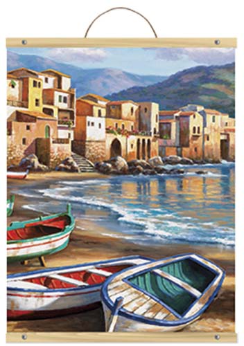 Set de pictură cu vopsele acrilice pe pânză Royal - Plajă urbană, 31 x 41 cm