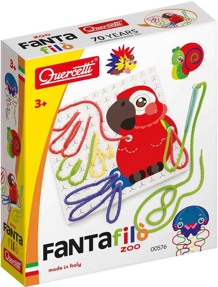 Kit de vopsire cu fire Quercetti - Fanta Filo Zoo
