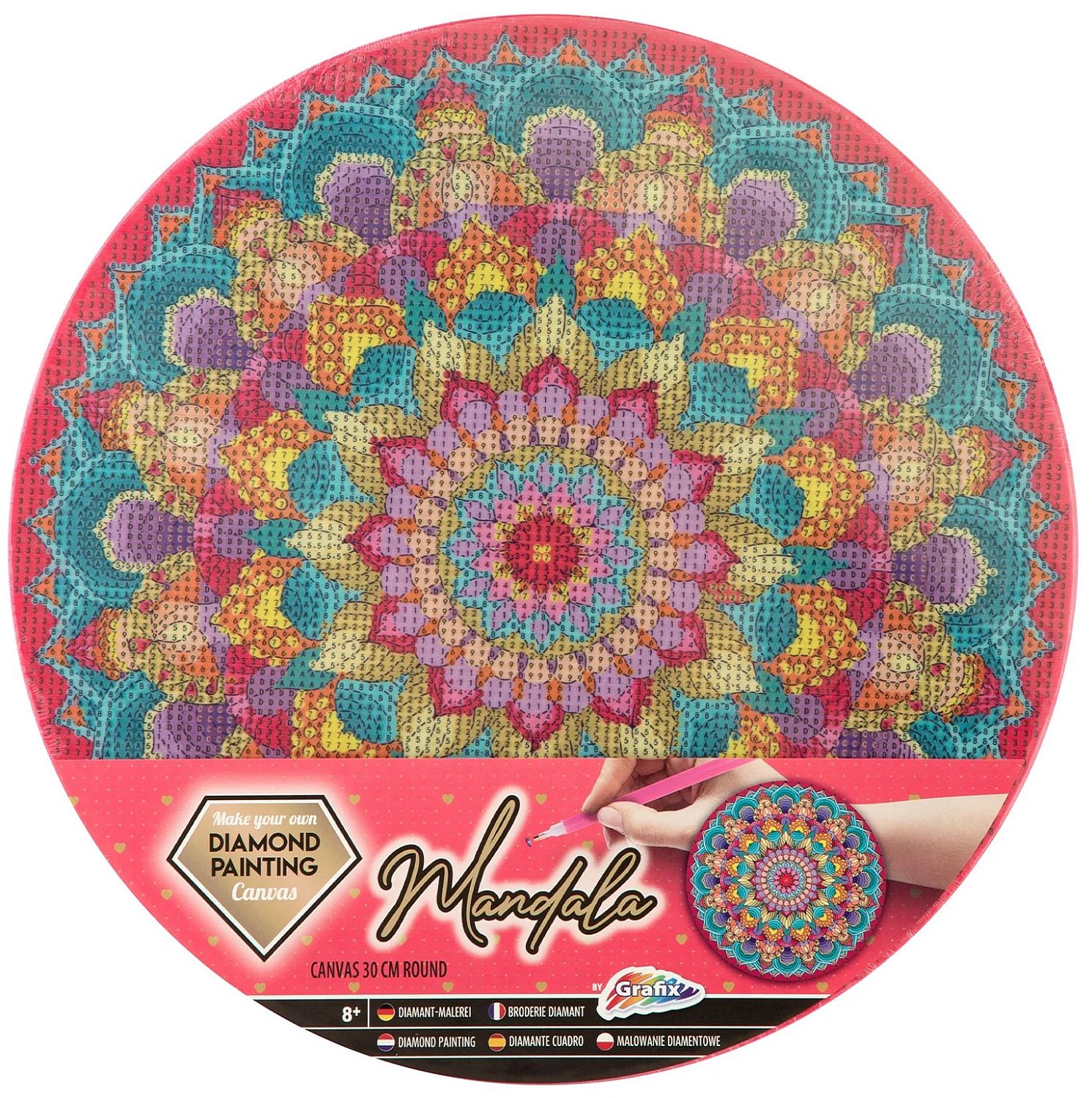 Set de creație cu mărgele Grafix - Mandala Circle, roz