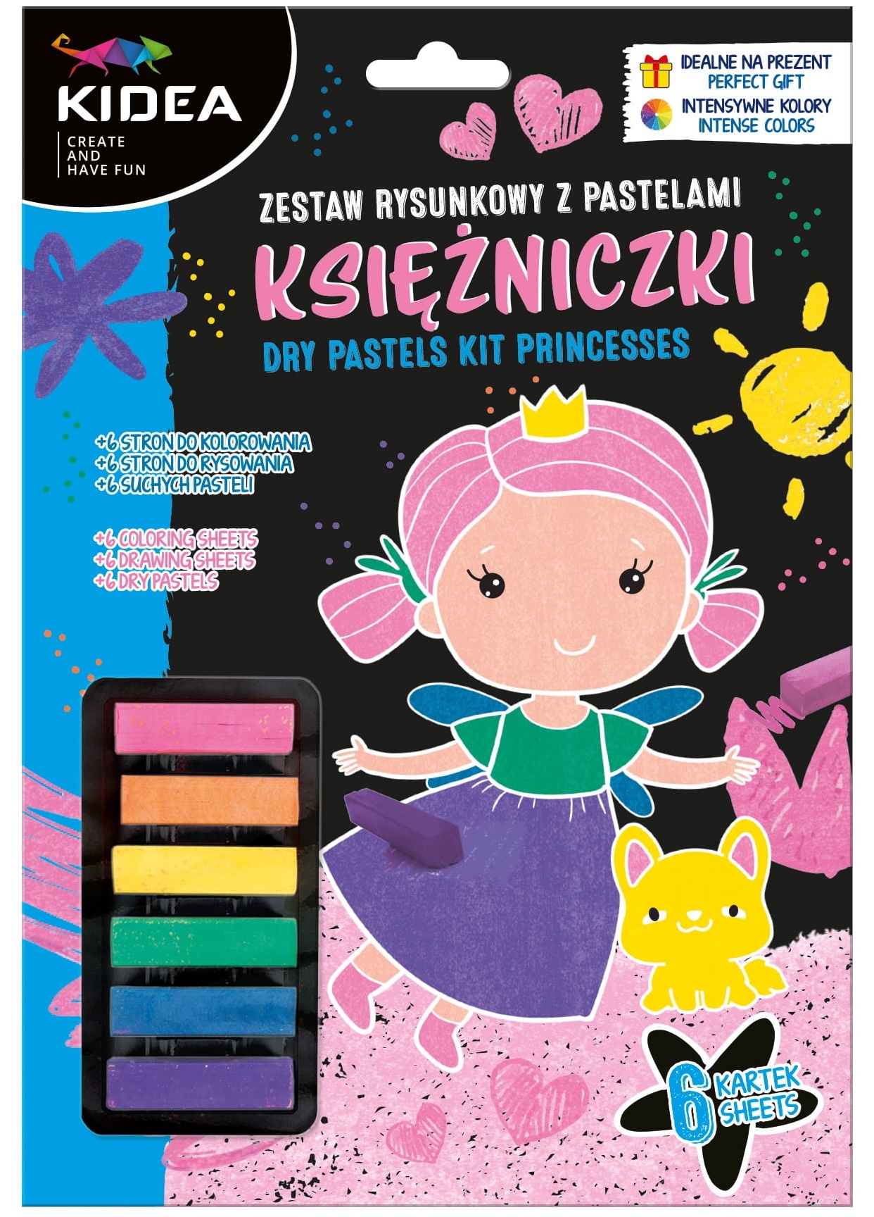 Set de desen cu pasteluri Kidea - Prințese