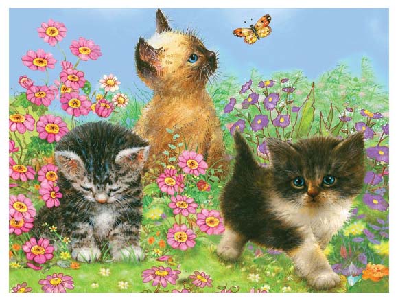 Set de desen cu creioane colorate Royal - Pisici, 22 x 30 cm