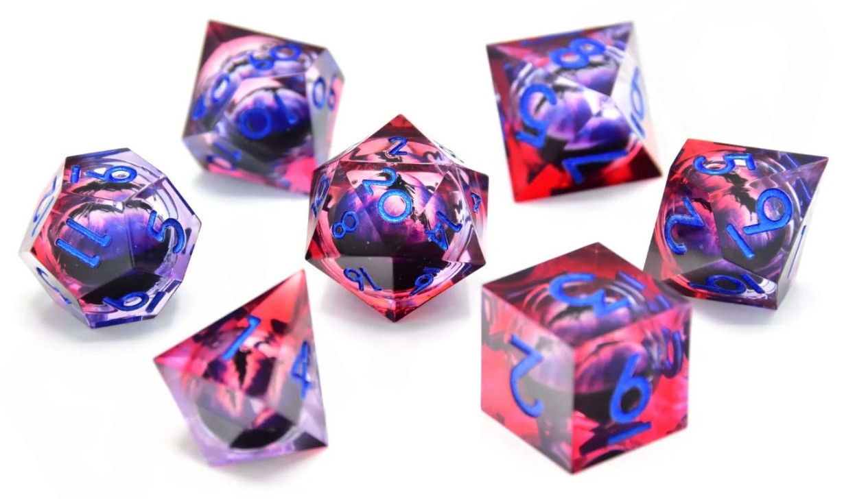 Set zaruri GlassStaff - Floating Eye RPG Dice Set, Elder Dragon's Gaze (7 buc.)