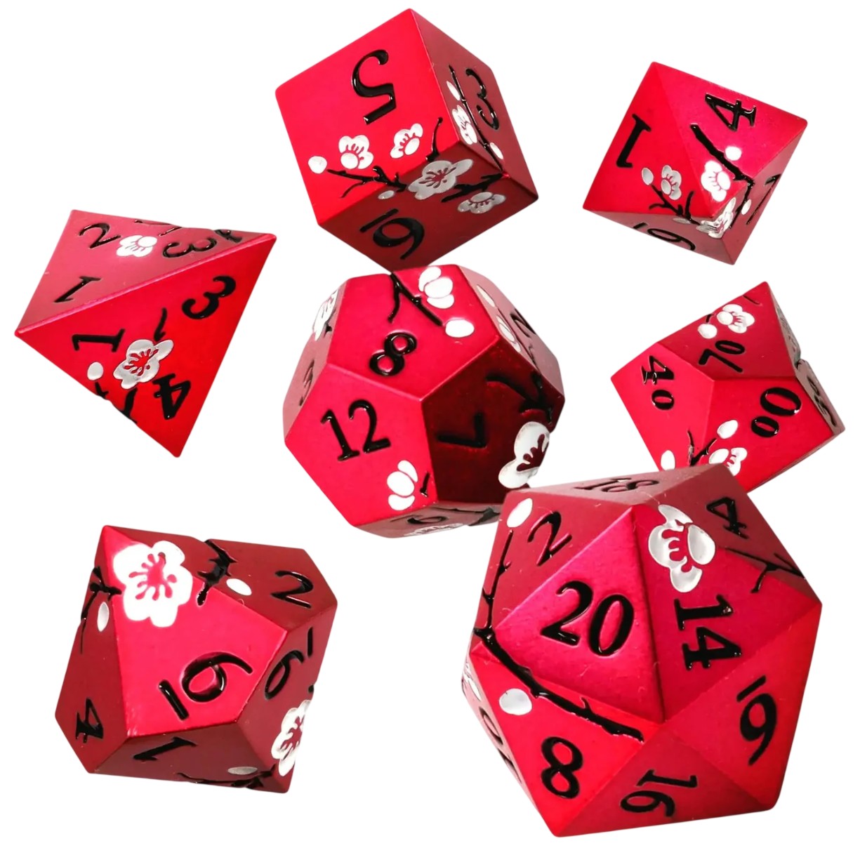 Set de zaruri GlassStaff - Metal RPG Dice Set, Dawn Blossom (7 buc)