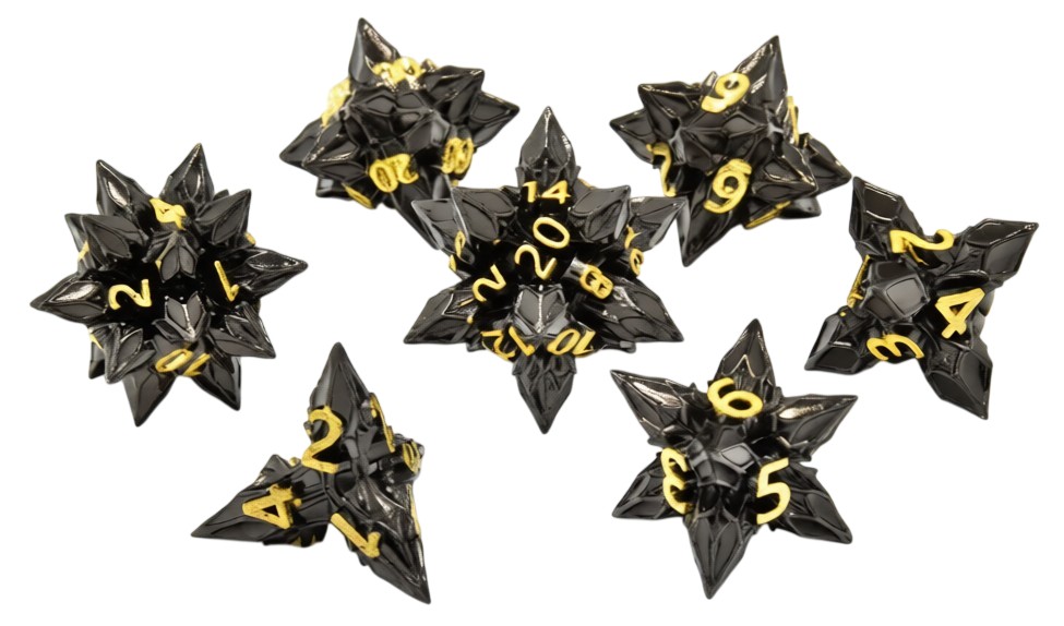 Set zaruri GlassStaff - Metal RPG Dice Set, Royal Bane (7 buc.)