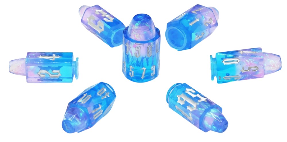 Set zaruri GlassStaff - Resin RPG Dice Set, Spellshot Shells (7 buc.)