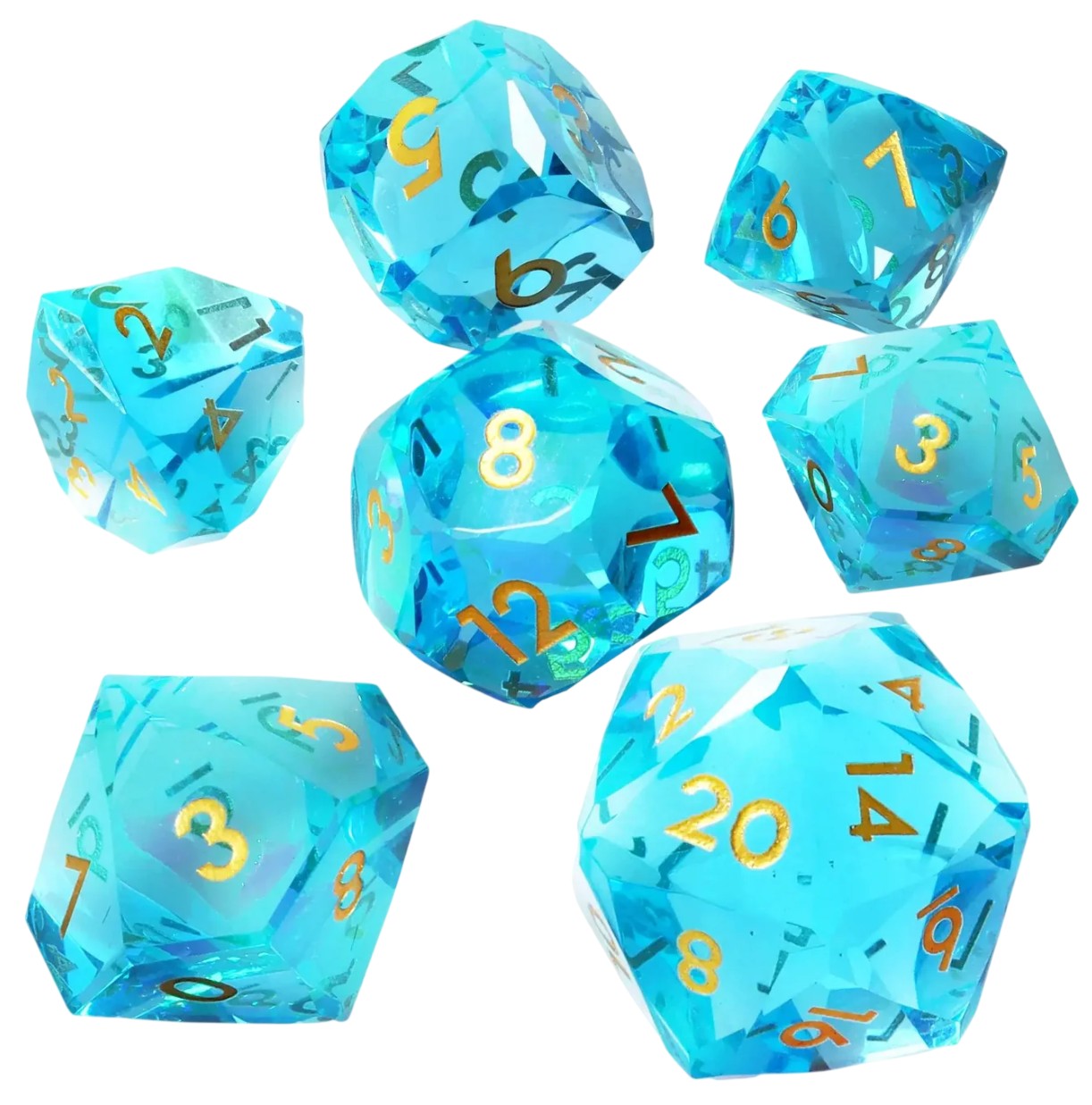 Set zaruri GlassStaff - Sharp Edge Resin RPG Dice Set, Crysalix (7 buc.)