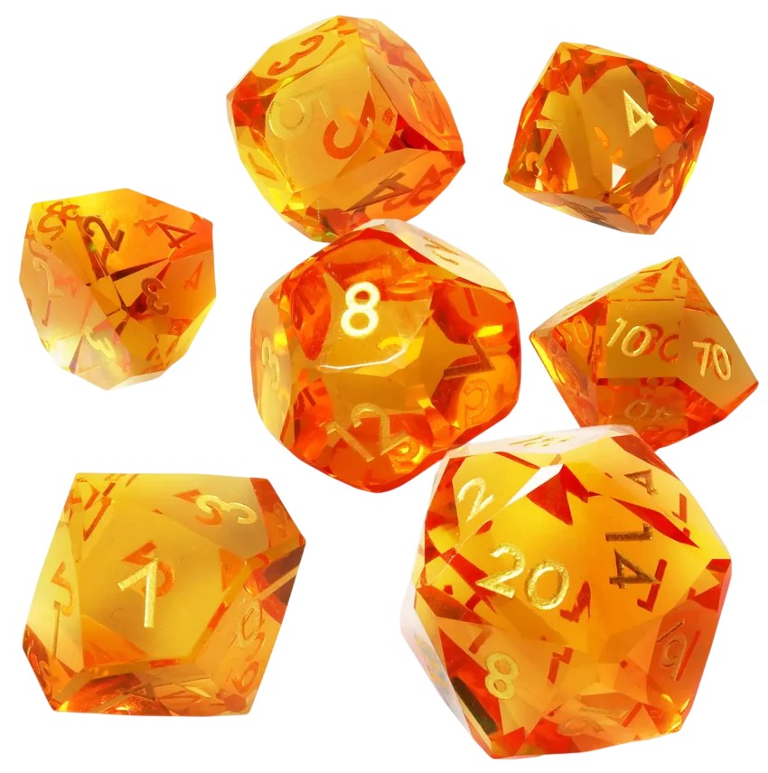 Set zaruri GlassStaff - Sharp Edge Resin RPG Dice Set, Solshard (7 buc.)