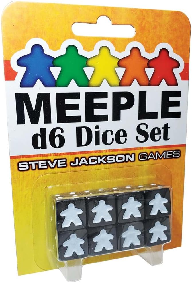 Set de zaruri  Meeple D6 Dice Set Black (8 buc..)